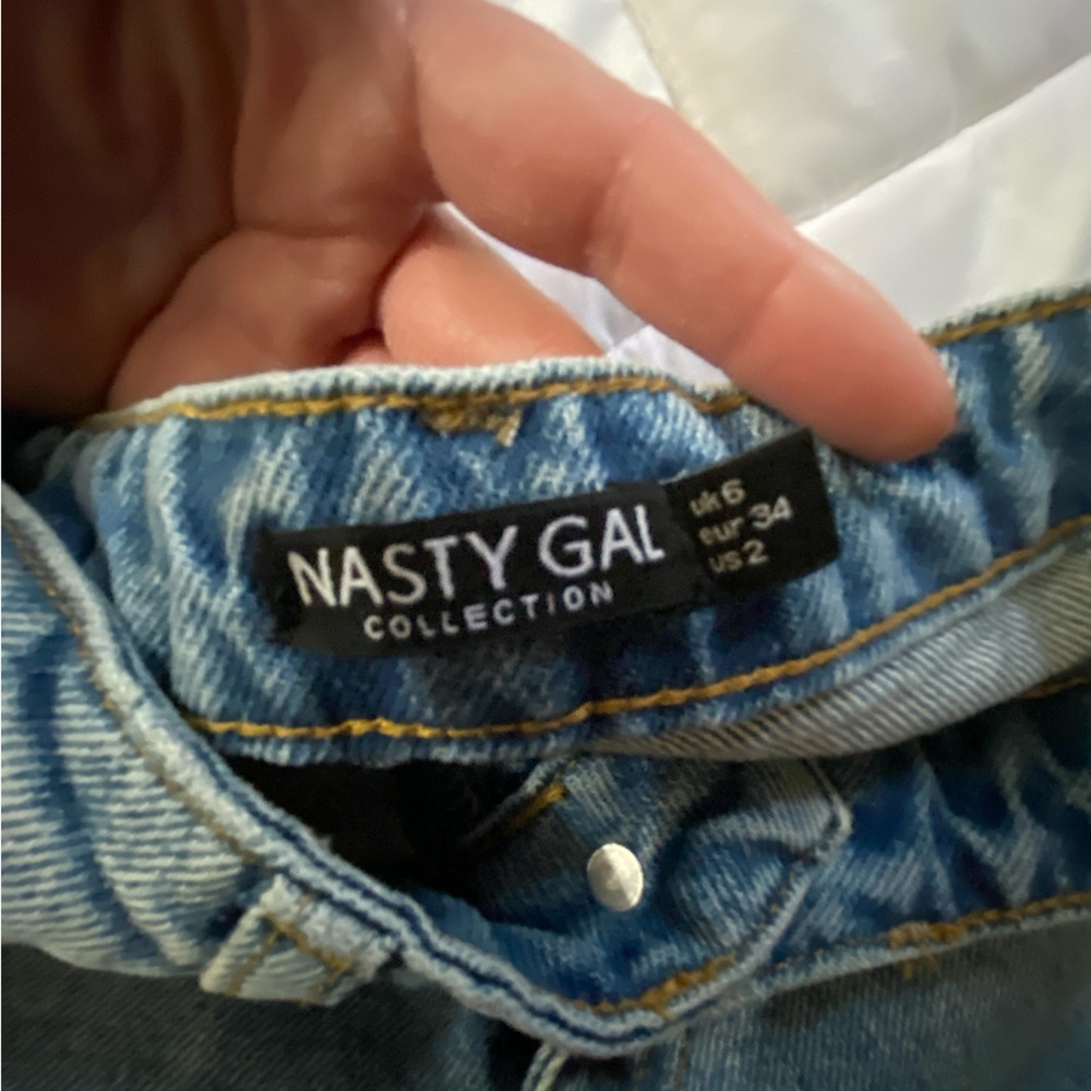 Nasty Gal Distressed Blue Denim